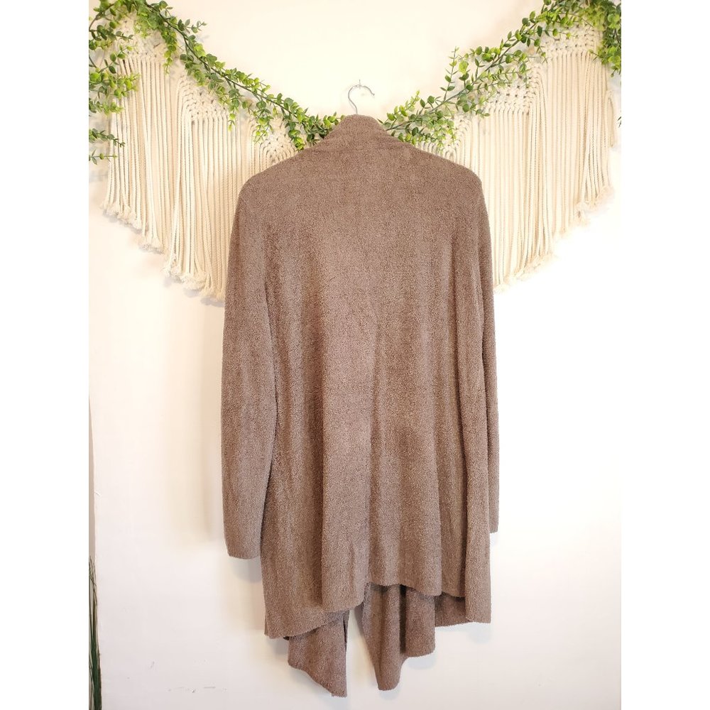 Barefoot Dreams Brown Fuzzy Knit Open Front Long Sleeve Cardigan, Size 2X - Picture 7 of 7